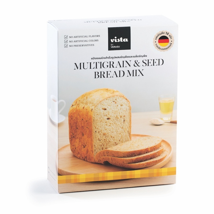 แป้งขนมปังสำเร็จรูปผสมธัญพืชและเมล็ดธัญพืช Vista by Verasu วิสต้า