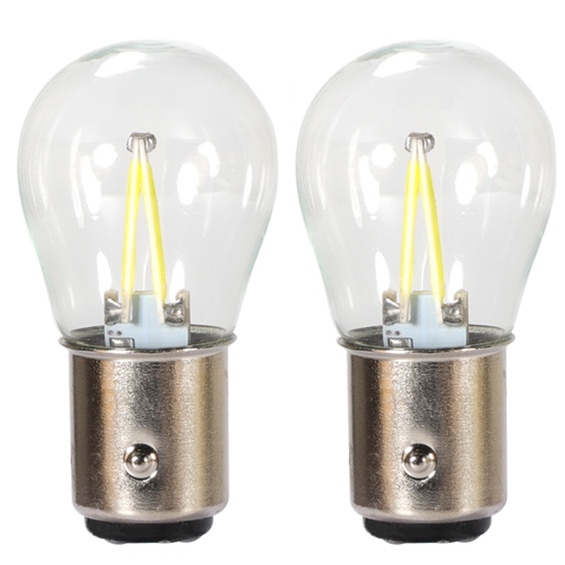 1156 P21W BA15S 1157 BAY15D LED COB Filament ชิปรถย้อนกลับที่จอดรถหลอดไฟไฟเบรคอัตโนมัติ 12V สีแดงสีขาวสีเหลือง