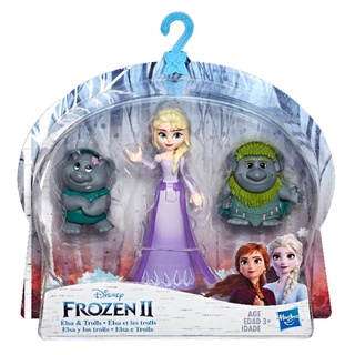 Disney Frozen Elsa Small Doll With Troll Figures Inspired by the Disney Frozen 2 Movie Trolls ตุ๊กตาเอลซ่าดิสนีย์โฟรเซ่น