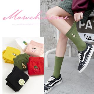 Fulllove ถุงเท้าข้อยาว Cotton Fruit  Cute Socks  มี6สี รุ่น19057