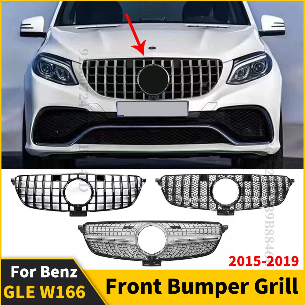 ตะแกรงกระจังหน้ารถยนต์ GT GTR สําหรับ Mercedes W166 Benz GLE 400 320 300 350 500 2015-2019