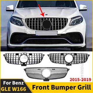 ตะแกรงกระจังหน้ารถยนต์ GT GTR สําหรับ Mercedes W166 Benz GLE 400 320 300 350 500 2015-2019