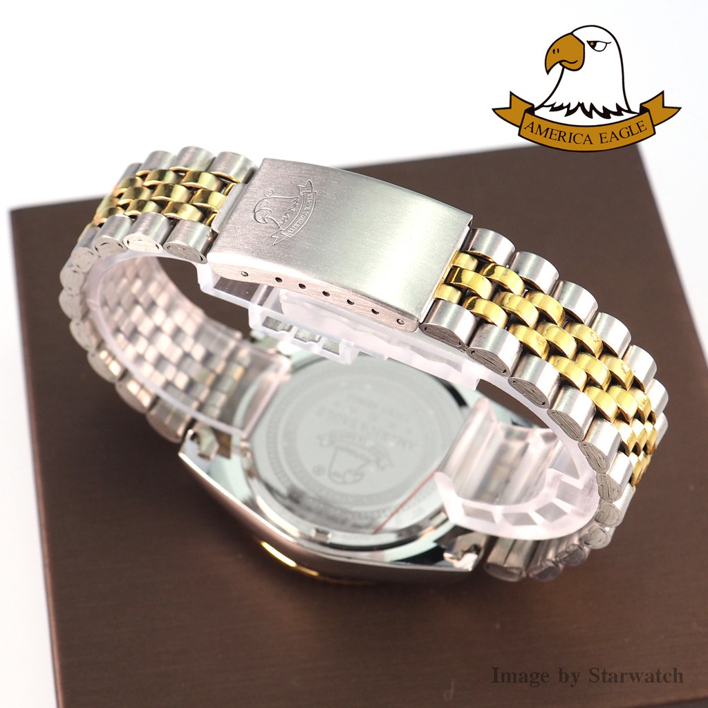 AMERICA EAGLE นาฬิกาข้อมือผู้ชาย สายสแตนเลส รุ่น AE085G - SILVERGOLD/WHITE #4