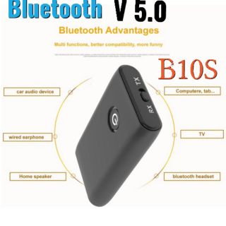 B10s 2 IN 1 Bluetooth 5.0 บูลทธตัวส่ง/รับบูลทูธสำหรับเครื่องเสียงบ้าน/รถยนต์ ทีวี เครื่องเล่นเพลง คอมพิวเตอร์ มือถือ