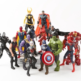 ฟิกเกอร์ Marvel Avengers Alliance Black Panther Hulk Suit Captain America Spider-Man Thanos Iron Man ป้องกันฮัลค์ ของเล่นสําหรับเด็ก