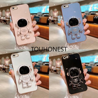 เคส For iPhone 6 Plus เคส iPhone 6S Plus เคส iPhone 7 Plus เคส iPhone 8 Plus Case iPhone X XS Max Case iPhone 11 Pro Max Case iPhone SE 2020 Casing Luxury Cute Silicone 3D Astronaut Stand Phone Cover Case โทรศัพท์มือถือ ซิลิโคน ลายนักบินอวกาศ