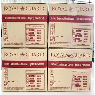 Latex gloves ถุงมือยางธรรมชาติ ถุงมือยางทางการแพทย์ มีแป้ง เกรดเอ ส่งออก 100% 1ลังมี10กล่อง