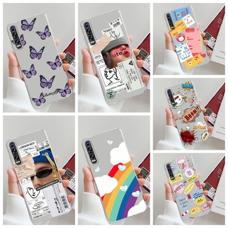 OPPO Find X2 / X2 Pro Case Clear Bumper Cute Printed Transparent TPU Silicon Soft Cover Phone Casing