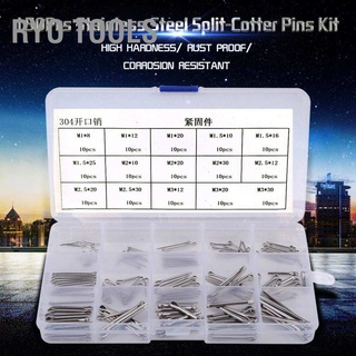 Ryo Tools 150Pcs 15 Kinds 304 Stainless Steel Split-Cotter Pins Kit M1-M3