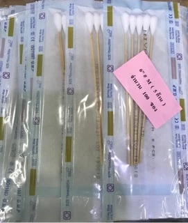 ไม้พันสำลี สเตอร์ไรด์ ห่อใหญ่ 100 ซอง Cotton Stick Sterile