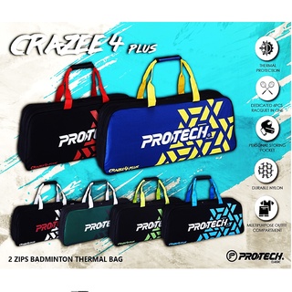 Protech กระเป๋าแบดมินตัน 2 ซิป Crazee 4 Plus (1 ชิ้น)