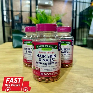 พร้อมส่ง!! แพ็คเกจใหม่ล่าสุด ตรงจากอเมริกา NATURES BOUNTY HAIR SKIN &amp; NAILS 5,000 MCG BIOTIN ผิว ผม เล็บ แท้ 💯 %🇺🇸🇺🇸🇺🇸