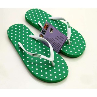 เขียวสดใบไม้ หูขาว FreshGreen Hippo shoe รองเท้าแตะฮิปโป No.36-37-38-39-40