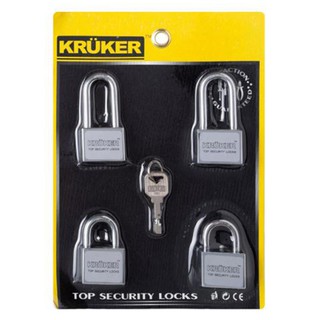 ว๊าว🍟 ครูเกอร์ ชุดกุญแจ ขนาด 40 มิลลิเมตร แพ็ก 4 ชิ้น KRUKER Padlock Size 40 MM. Pack of 4