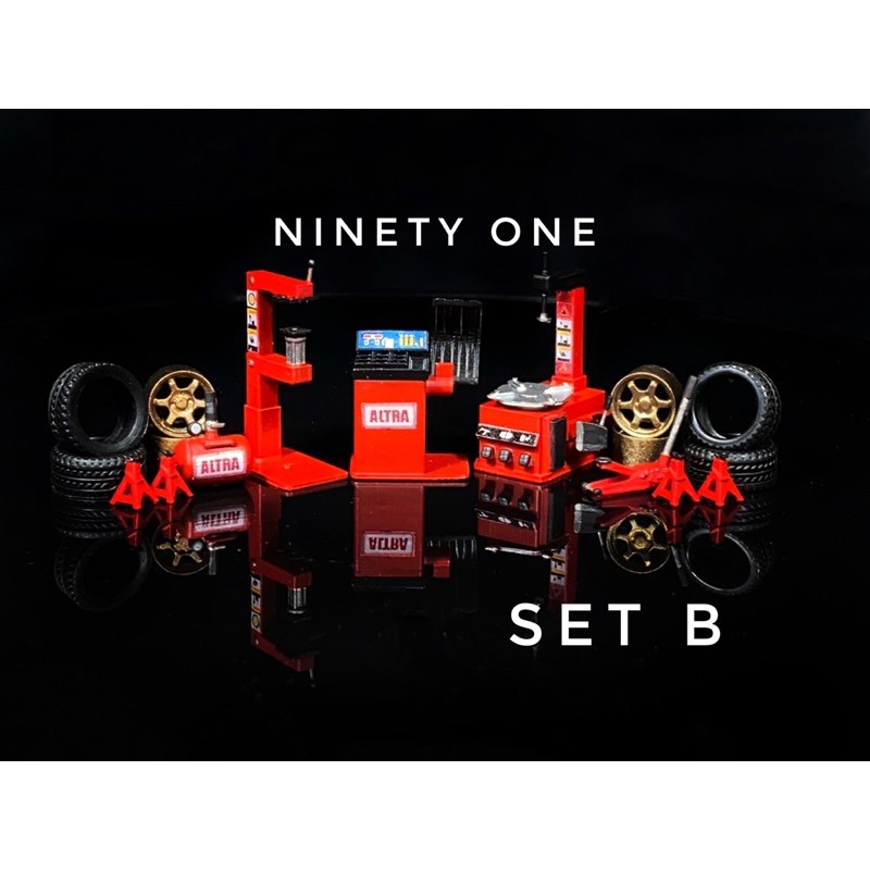 SET 5 : Tire Shop โมเดล ประกอบฉากร้านยาง ครบเซ็ท สเกล1/64