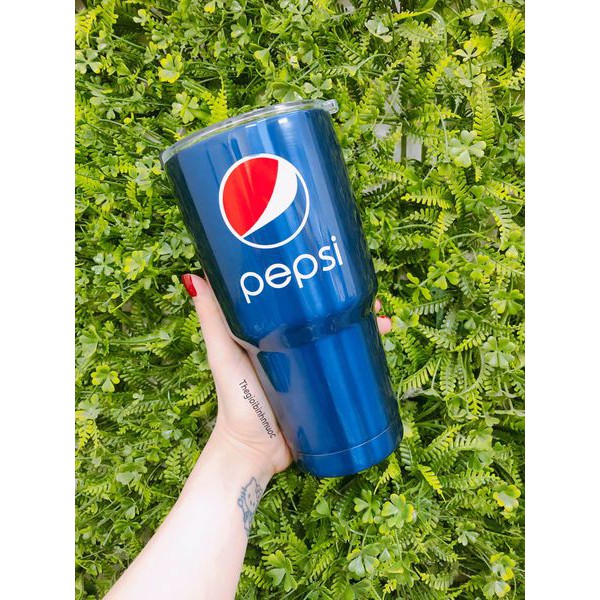 Yeti Pepsi Thermos Cup ฝาปิดป้องกันการรั่วไหลฟรี Combo Straw และกระเป๋า B252