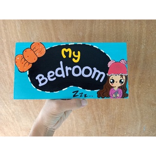 (006)ป้ายติดหน้าห้อง ป้ายห้องนอน bedroom แต่งห้องนอน ห้องนอนมินิมอล เลือกการ์ตูนได้💥💥