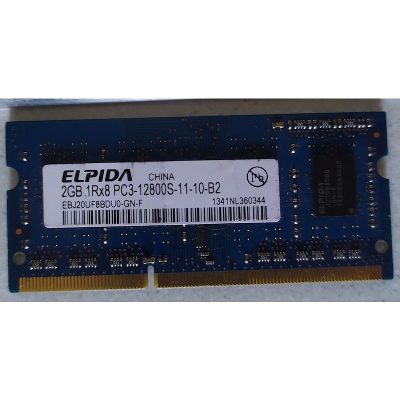 RAM 2GB ​ELPIDA PC3-12800S EBJ20UF8BDU0-GN-F 1341NL360344