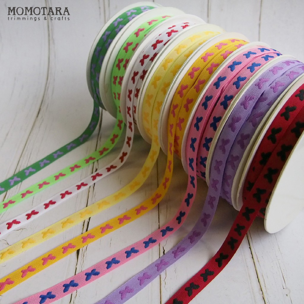 MOMOTARA No. 20751 ริบบิ้น ริบบิ้น Ribbon  ลายผีเสื้อ Pattern Ribbon ขนาด 1 CM ยาว 36 หลา ราคา ถูกที่สุด ดีลบีเคเค แกลเลอรีภาพที่ 4