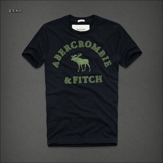 เสื้อยืดแขนสั้น ผ้าฝ้าย ทรงหลวม ลาย Abercrombie Fitch Af สําหรับผู้ชาย