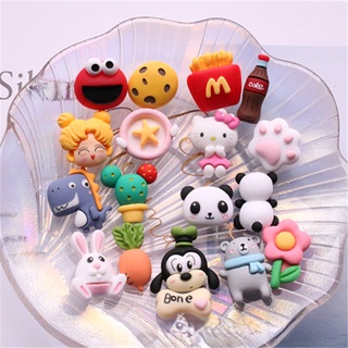 Cartoon Panda Flower Jibbits Charm Bone Paw Shoe Charms Sesame Street Jibitz Crocks for Women Shoes Accessories Carrot Jibits Croc Pins Decoration