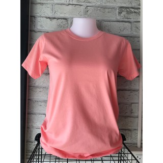 เสื้อยืด👕สีพื้นคอกลม (สีโอรส)