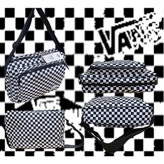 VANS กระเป๋าสะพายข้าง X เข็มขัดลายตาราง มีซิป ช่องใส่ของ2ชั้น  กระเป๋าคาดอก คาดเอว สำหรับผู้ชายและผู้หญิง CF812