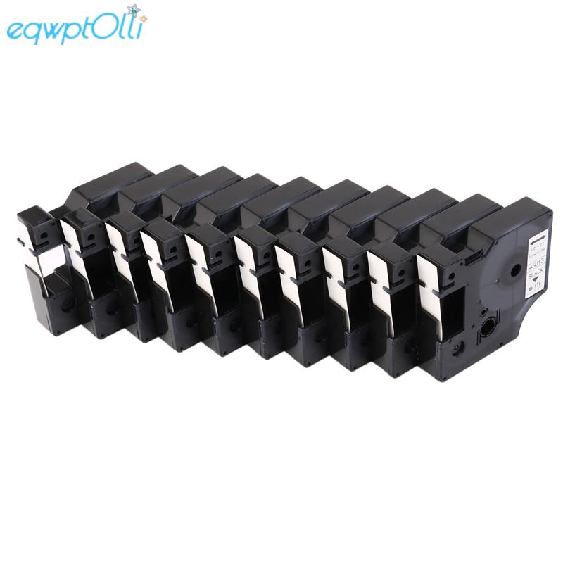 ^ 10 ชิ้นสําหรับ Dymo D1 Label Maker/Tape 45013 สีดําบนป้ายสีขาวริบบิ้นสําหรับ Dymo Label Manager 16