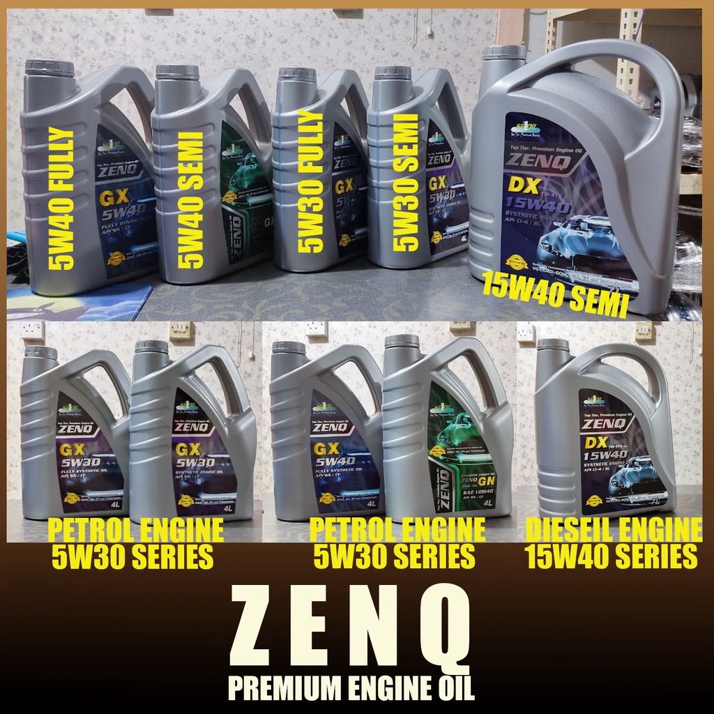 [ENGINE OIL+COOLANT] ZENQ GX FULL SYNTHETIC 4L SAE 5W40/5W30 SN ILSAC GF-5 ACEA A3/B4 COMBO พร้อม BM