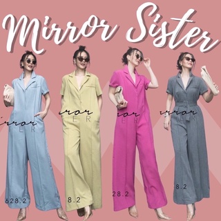 MiRRoRSiSTER’ s GiGaS PLAYSUiT &amp; BELT #10628.2 จั้มสูทคอปก จั้มสูทขายาว จั้มสูทใส่ได้ทุกวันทุกโอกาส ชุดกางเกงขายาว