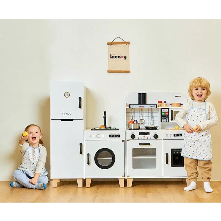 BPNP 2022 ครัวไม้ของเล่นเด็กขนาดกลางมีเสียงและไฟ มีน้ำไหลจริง 🧑‍🍳👩‍🍳