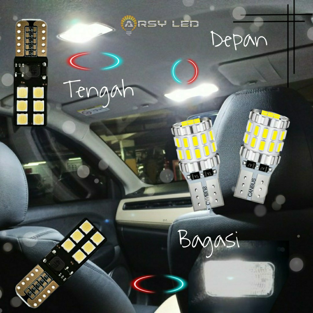 แพ็คเกจ 4 ไฟ LED เพดานห้องโดยสารรถยนต์ Honda HRV T10 Xtreme Bright