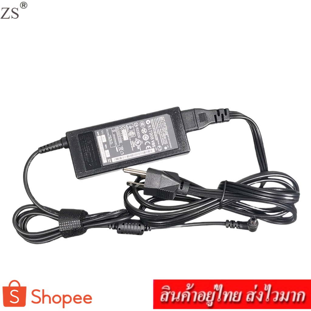 ZS Adapter Notebook อะแดปเตอร์ For ASUS 19V 3.42A หัว 5.5x2.5 (สีดำ)แถม สายไฟ AC