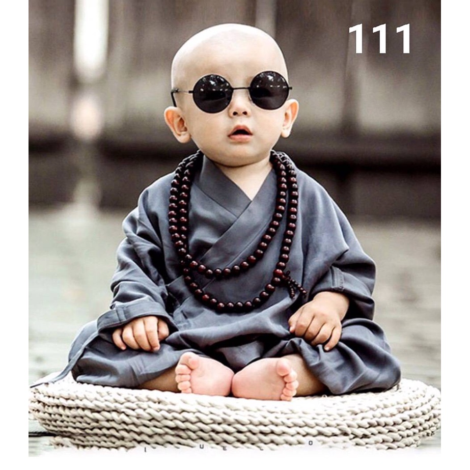tritonshop ชุดหลวงจีนวัดเส้าหลิน ชุดหลวงจีน ชุดเณรน้อย ชุดตรุษจีนเด็ก ชุดจีน (Monk 111 สีเทา)