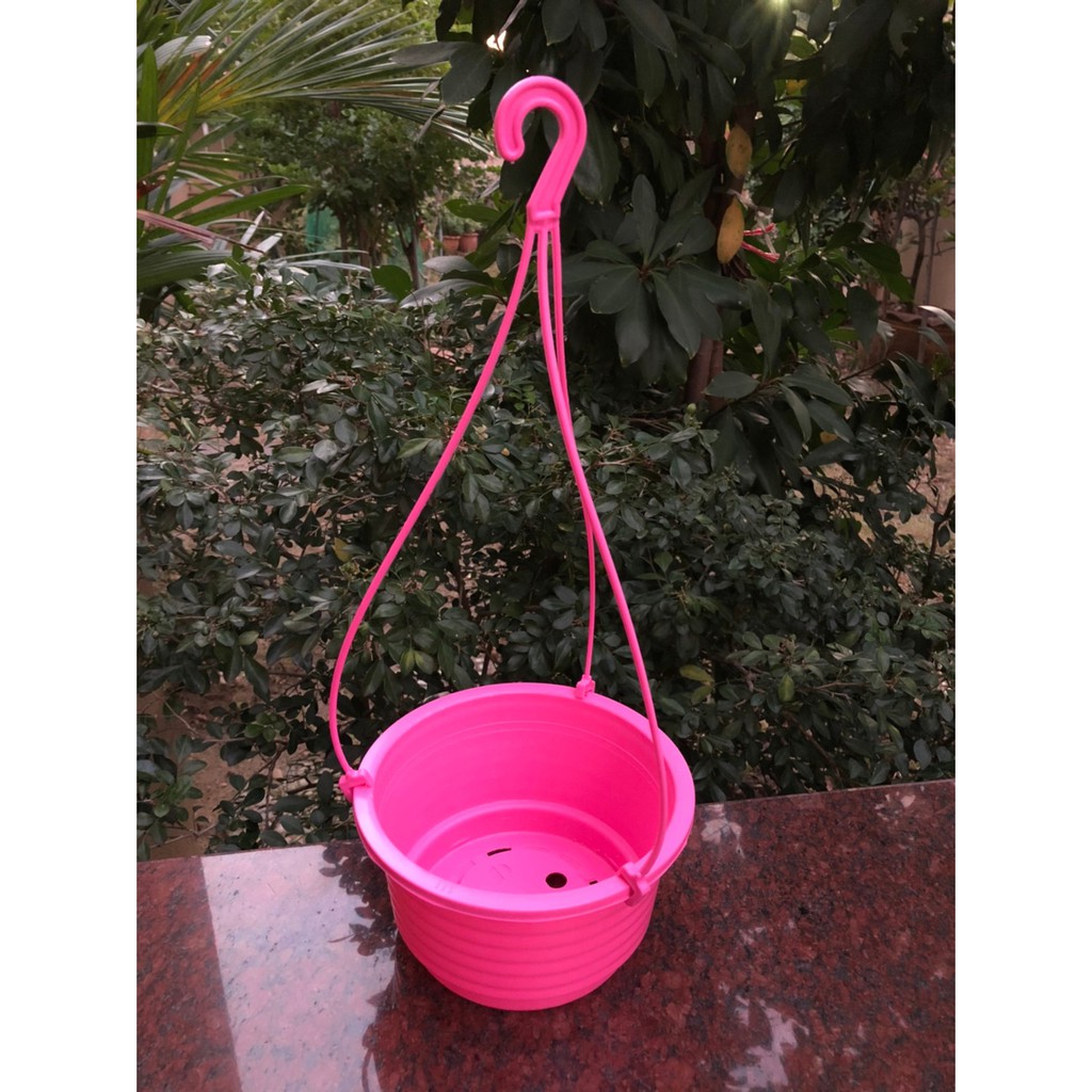 กระถางต้นไม้ กระถางพลาสติก กระถางแขวน ขนาด 8 นิ้ว - รูปที่ 2