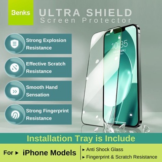 Benks กระจกนิรภัยกันรอยหน้าจอ แบบเต็มจอ สําหรับ iPhone 14 Pro Max 14 Plus 13 Pro Max 12 Mini VPRO