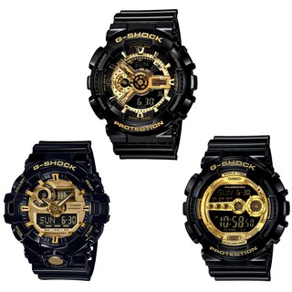 แท้ Cmg G-Shock GA-110GB , GA-710GB นาฬิกาข้อมือผู้ชาย สีดำ/สีทอง สายเรซิ่น รุ่น GD-100GB ประกัน cmg 1 ปี