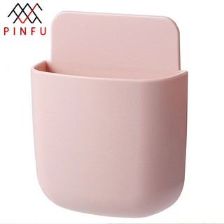 PINFU_SHOP ที่วางโทรศัพท์ติดผนังพร้อมช่องเสียบสายชาร์ต ที่ใส่รีโมท