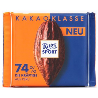 ริตเทอร์สปอร์ตช็อกโกแลตโกโก้ซีเล็คชั่น74เปอร์เซ็นต์ 100กรัม Ritter Sport Chocolate Cocoa 74 Percent 100g.