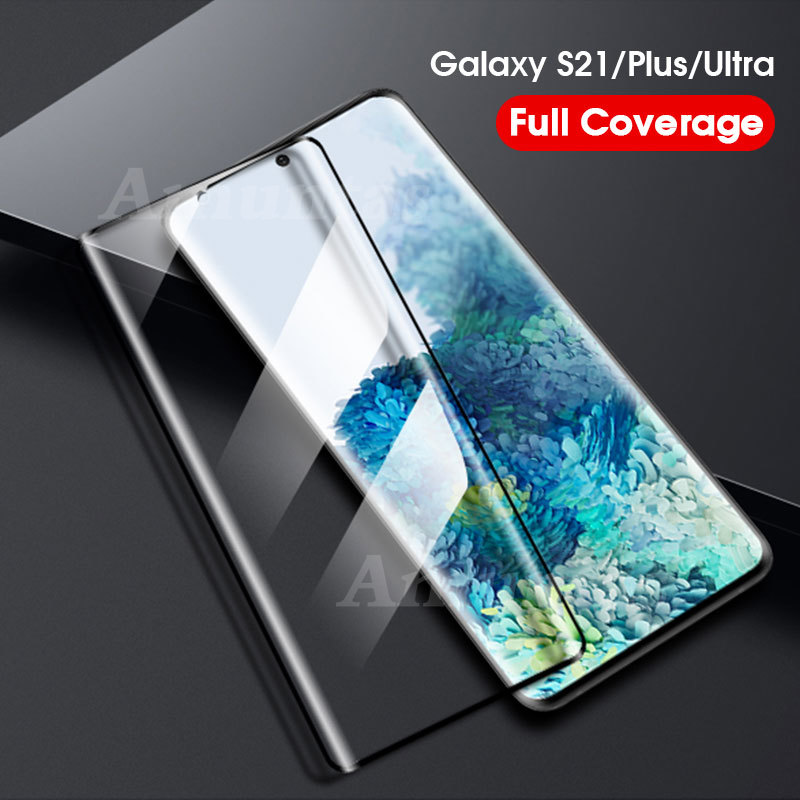 ComeBuy 1 Pcs For Samsung Galaxy S21 Ultra Screen Protector Film Full Cover Tempered Glass