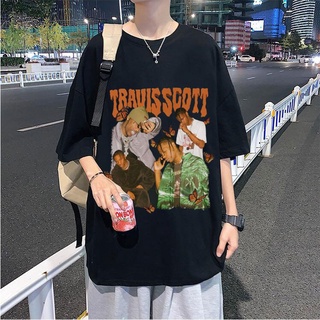 [S-5XL]ใหม่ เสื้อยืดแขนสั้น พิมพ์ลาย Travis Scott Asap Rocky สไตล์ฮิปฮอป สตรีท แฟชั่นยุโรป อเมริกา สําหรับผู้ชาย และผู้ห