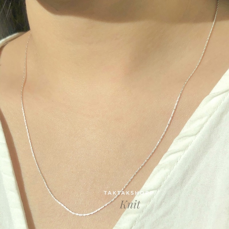 ‼️ส่งฟรี‼️Knit Necklace S925 | สร้อยคอเงินแท้92.5% เส้นเล็กๆหนาประมาณ 0.8 มิล