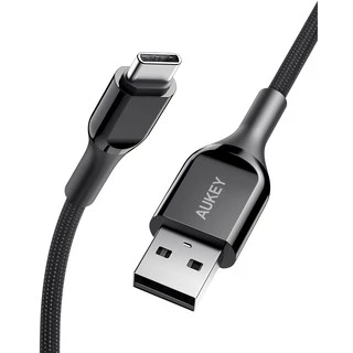 [สำหรับ iPhone 16] AUKEY สายชาร์จ 60W Nylon USB-A to C 3A QC3.0 + CarPlay&AndroidAuto CB-CD43/CD44