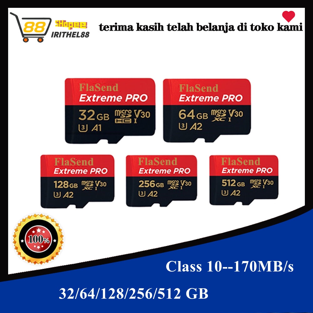 FlaSend Memory card Extreme Pro SDXC Card UHS-II U3 Class 10 4K A2-32GB/64GB/128GB/256GB/512GB -170MB/s