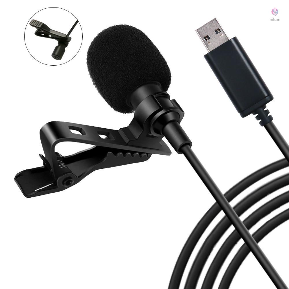 thumbnail image 2 of USB Mini Microphone Lapel Clip For Phone PC Laptop 1.5m Wired Condenser Mic Recording Noise 2 of 9