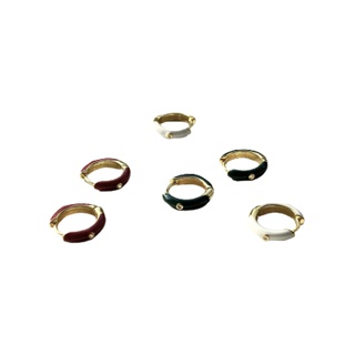 [all silver 925] hoo.stores Color Mini Gem Circle Hoop (18k Gold plated) ต่างหูห่วงเงินแท้ s925 ทั้งชิ้น ต่างหูห่วงสีๆ