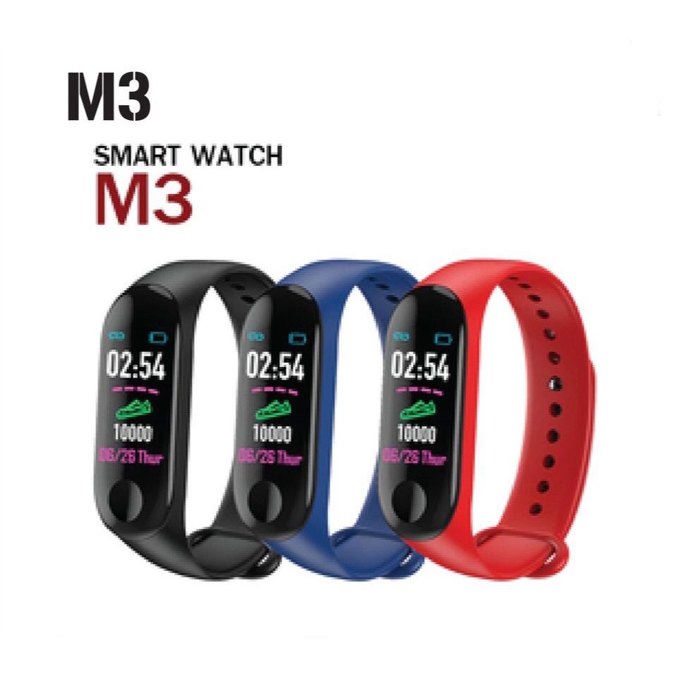 Smart Watch M3 นาฬิกาสมาร์ทวอทช์ นาฬิกาข้อมืออัจฉริยะ พาฬิกาเพื่อสุขภาพ วัดชีพจร นับก้าว การเต้นหัวใจ