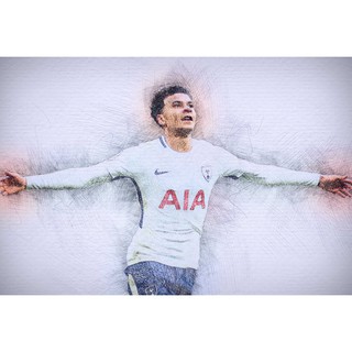 โปสเตอร์ Dele Alli เดเล่ อัลลี่ ท็อตแน่ม ฮ็อทสเปอร์ COY Spurs ตกแต่งผนัง ฟุตบอล Football Poster ตกแต่งบ้าน โลโก้ รูปภาพ