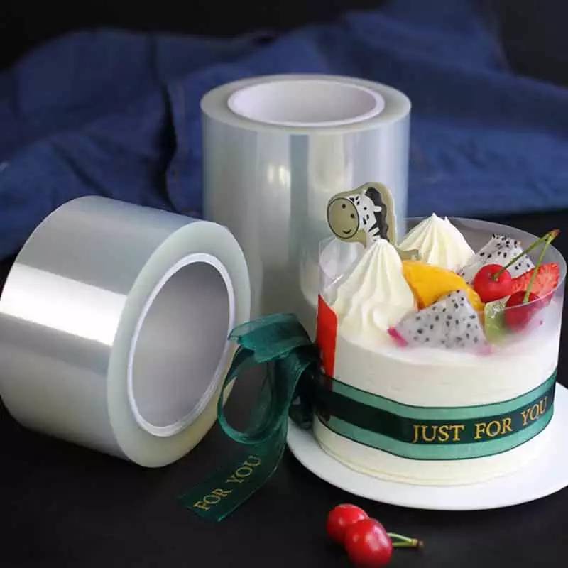 พลาสติกพันเค้กใส แบบหนา สูง 8 cm.PET สีใส  น้ำหนัก 1 Kg. 1 ม้วน