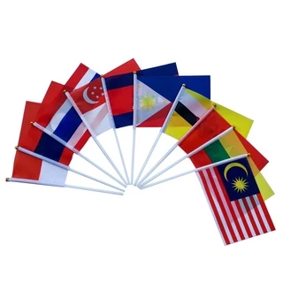 ธงชาติไทย ธงชาติ 10 ประเทศอาเซียน ชุดธงถือ 10 ประเทศอาเซียนขนาดเล็กพร้อมส่ง